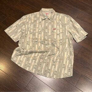 WRANGLER Aztec Print Western Button Down Shirt Mens Size L All Over Print